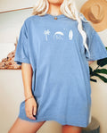Surfing Ocean Palm Tree Sun T Shirt Beach Tshirt Beach Bum T-shirt Surf Board Ocean Shirt Comfort Colors Tee Summer Shirt Oversized Tee
