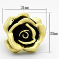 Matte Gold Brass Ring with Epoxy  in Jet