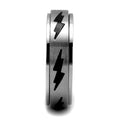 Stainless Steel Ring with Epoxy  in Jet