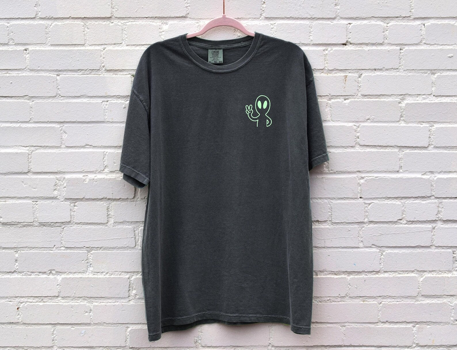 Alien UFO Shirt Peace Sign Tshirt We Come in Peace Tee Area 51 Cropped Shirt Space T-Shirt Comfort Colors Gift Gifts